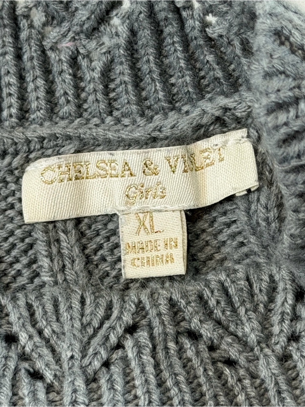 Chelsea&Violet Girls Cable Knit Sweater grey - Picture 3 of 8
